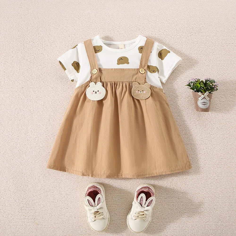 Teddy Bear Cotton Strap Dress